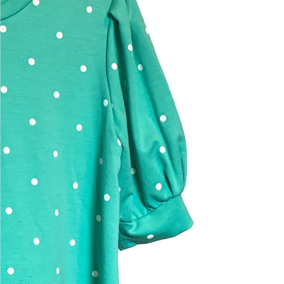 First love. Mint green and white polka dots.  Size large - Picture 4 of 5